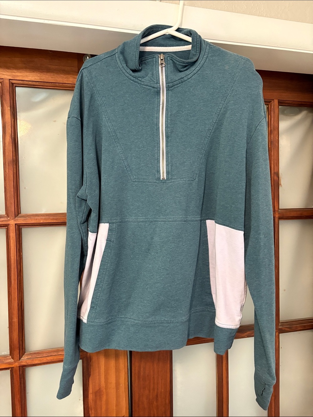 PACT 3/4 zip color block sweatshirt